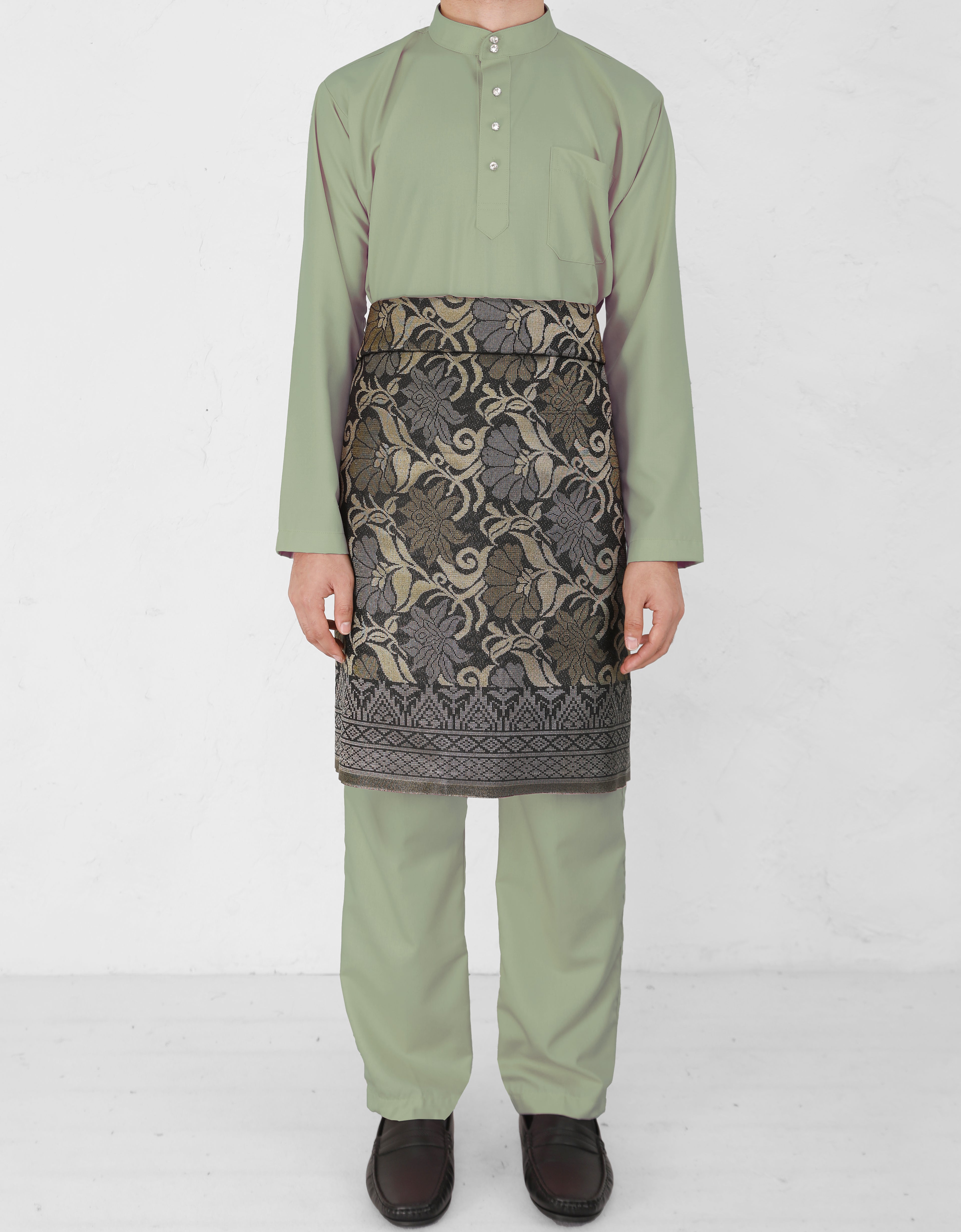 KIDS BAJU MELAYU PESAK ARMADA (TENDRIL GREEN)